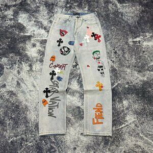 Chrome Hearts Cross Graffiti Jeans
